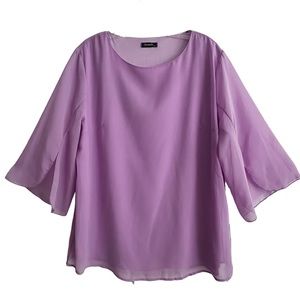 Flowy Lavender Evening Party Blouse XXL